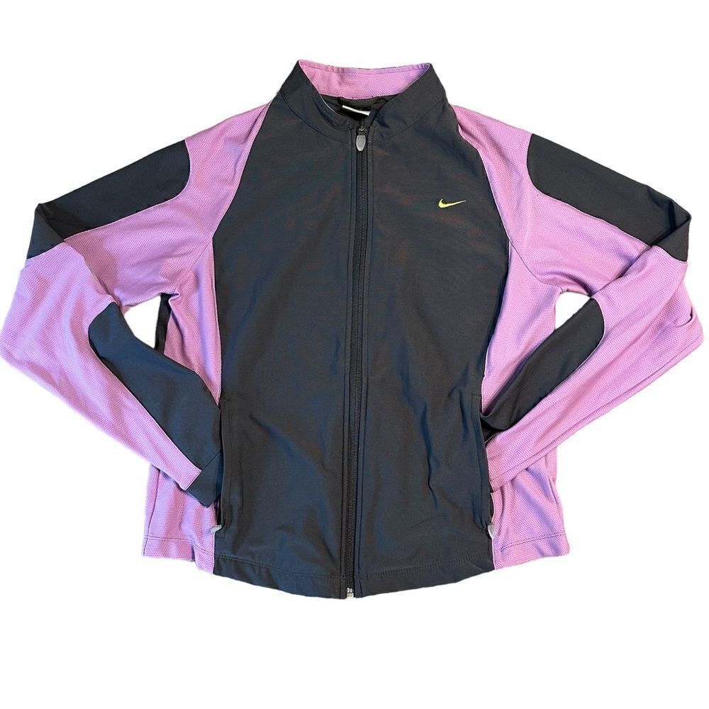 Nike Dri-fit Grey Lavender Running Jacket - Girls Large (12-14)